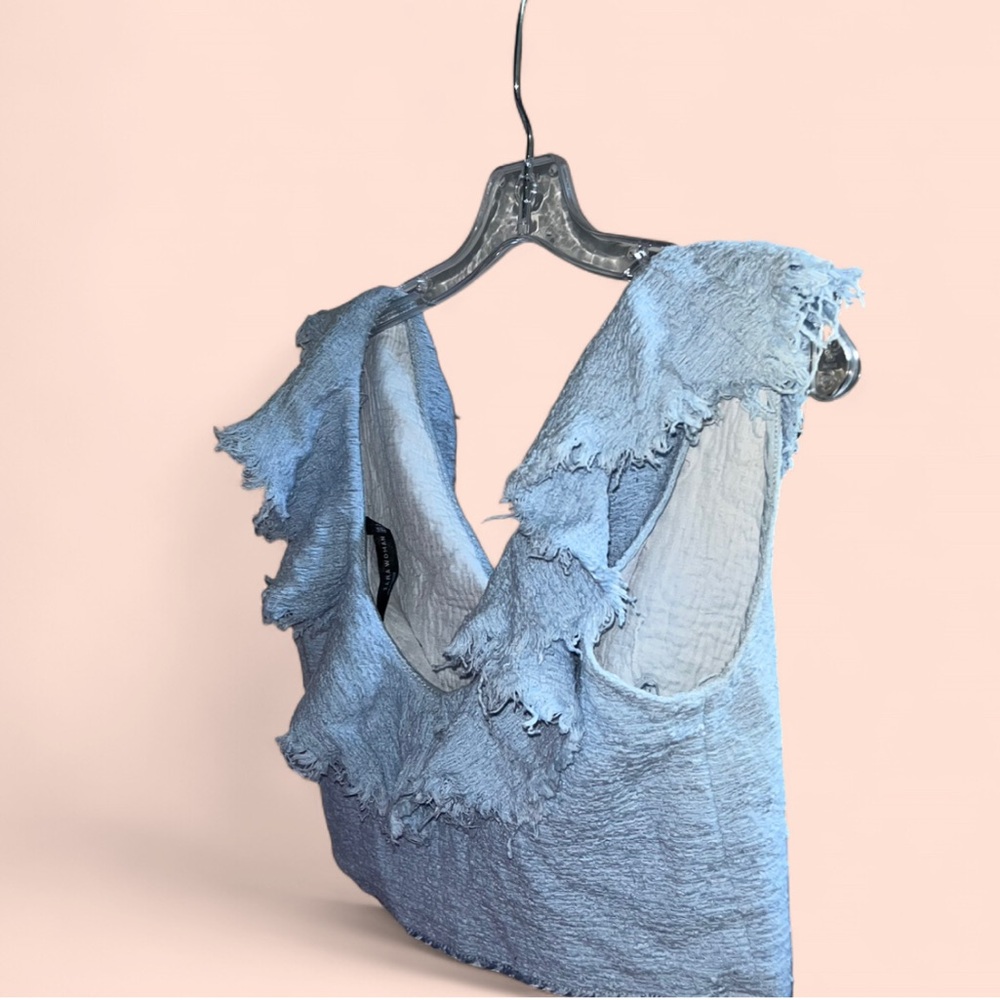 Zara Cropped Top with Ruffled Neckline - Picture 4 of 8